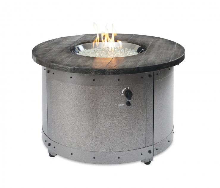 Edison Gas Fire Pit Table, Uptown Black Gas Fire Pit Table